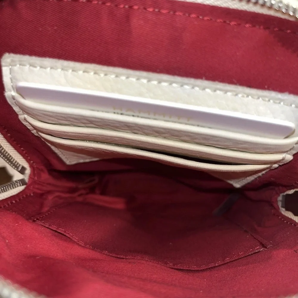 NWT $275 Hammitt Leather VIP Mobile phone Crossbody Coastal Cream Silver HRDWR - Picture 6 of 13